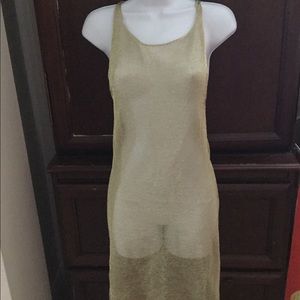 Sheer gold dress